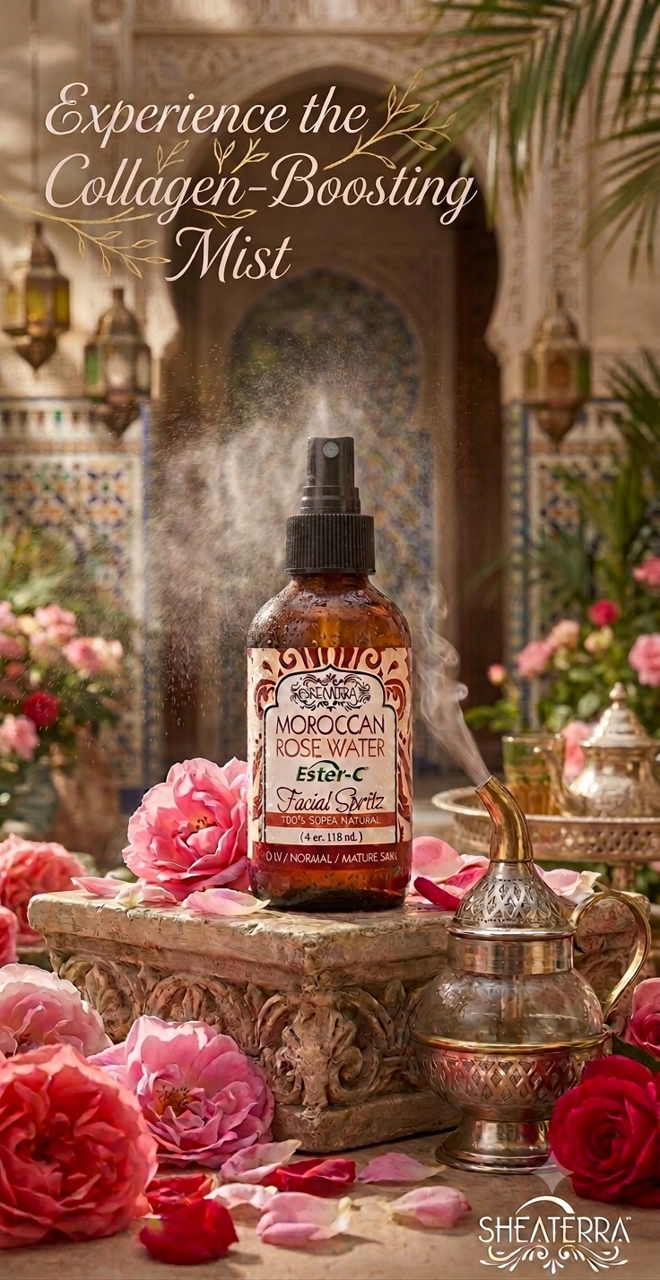 Moroccan Rose Water Ester-C Collagen Stimulating Facial Spritz