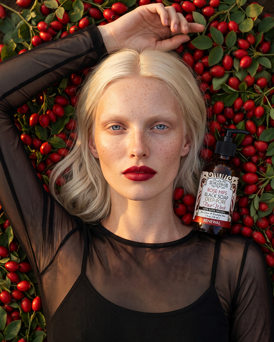 Rose Hips & Black Soap Facial Wash, Deep-Pore – SHEA TERRA ORGANICS