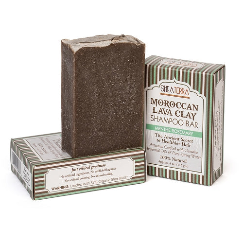 Moroccan Lava Clay Shampoo Bar MENTHE ROSEMARY